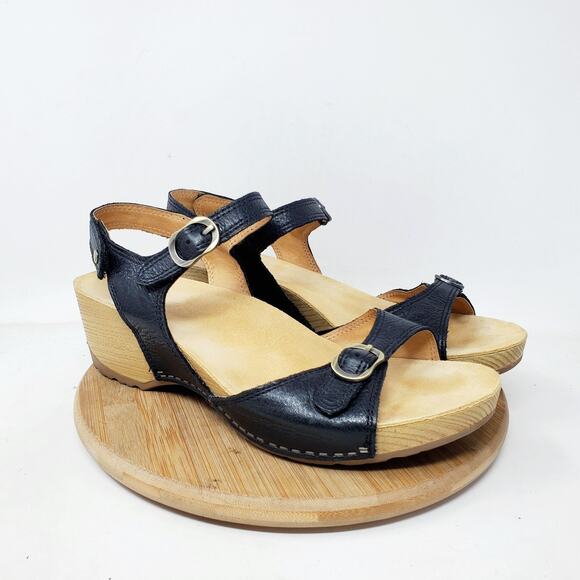 Dansko Tricia Sandals Womens 39 Wedge Comfort Ankle Strap Shoes - Picture 1 of 13